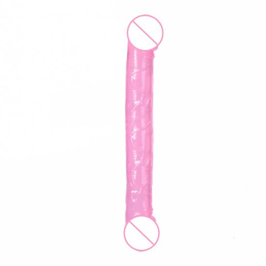 Double-Headed Dragon Penis Butt Plug Lengthened Transparent Female Tonglala Crystal Penis Simulation Masturbation Stick Device Adult Sex Product