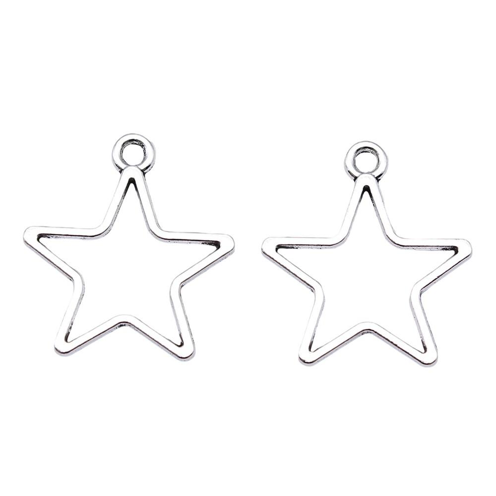 Five-Pointed Star Charms Multi Color Alloy Plain Pendants For Celestial Themed Jewelry