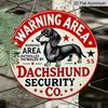 2D Flat, 1pc Aluminum Sign Decor, Retro "Be Careful with Sausage Dogs" Sign, 7.87in Decorative Wall Art Plaque with Red Border, Playful Sausage Dog