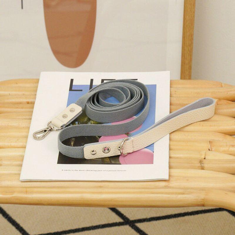 MAISON DE MIU Running Mate Leather&Webbing Lead_White/Light Blue