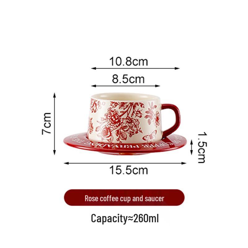 Holiday Rose & White Couple Coffee Mug Set
