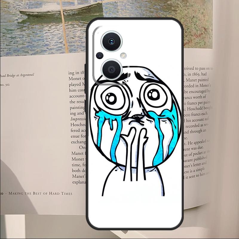 Troll Face Meme Cover For OPPO Reno 14F 11F 12F 13F 10 11 12 13 14 Pro 7 8 Lite OPPO Find X6 X8 X9 Pro Case