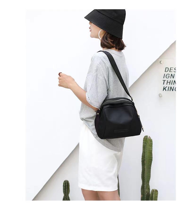 W&C Mini Bag, Round Pochette Shoulder Bag for Women, Wide Shoulder Strap, Small, Lightweight, Casual, Crossbody, Stylish, Simple, One-Shoulder Bag,