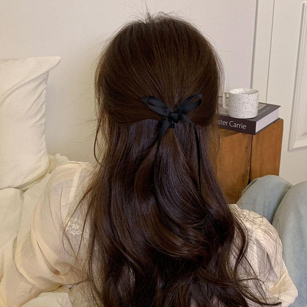 Braiding Hair Tool Small Hair Claw Girl Hair Clip Korean Style Headwear Balletcore Bow Hairpin