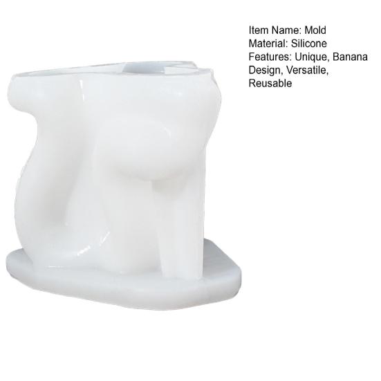 Banana-Shaped Candle Holder Mold Flexible Silicone Concrete Cement Casting Mold Non-Stick DIY Long Rod Candle Candlestick Mold