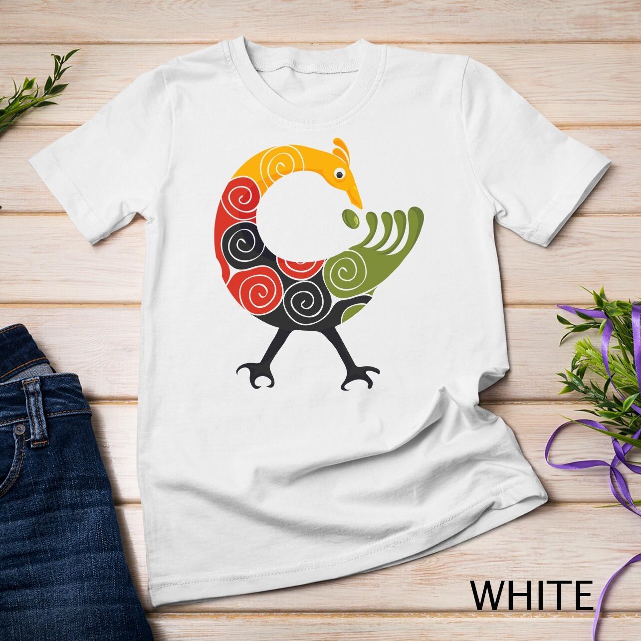 Sankofa Bird Adinkra Art in Pan African colors Unisex T-Shirt Mens Womens Tees Top 2XL