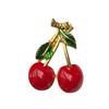 Bright Cherry Fruit Brooch For Women Fashion Accessory Strong Alloy Great For Casual Outings And Special Event