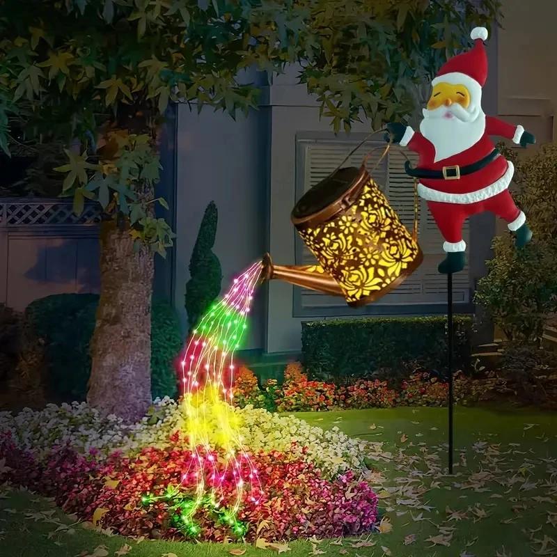 Solar Santa Claus Kettle Lights Garden Lawn Christmas Lights Kettle Ground Lamp Solar Night Lights Outdoor Decoration