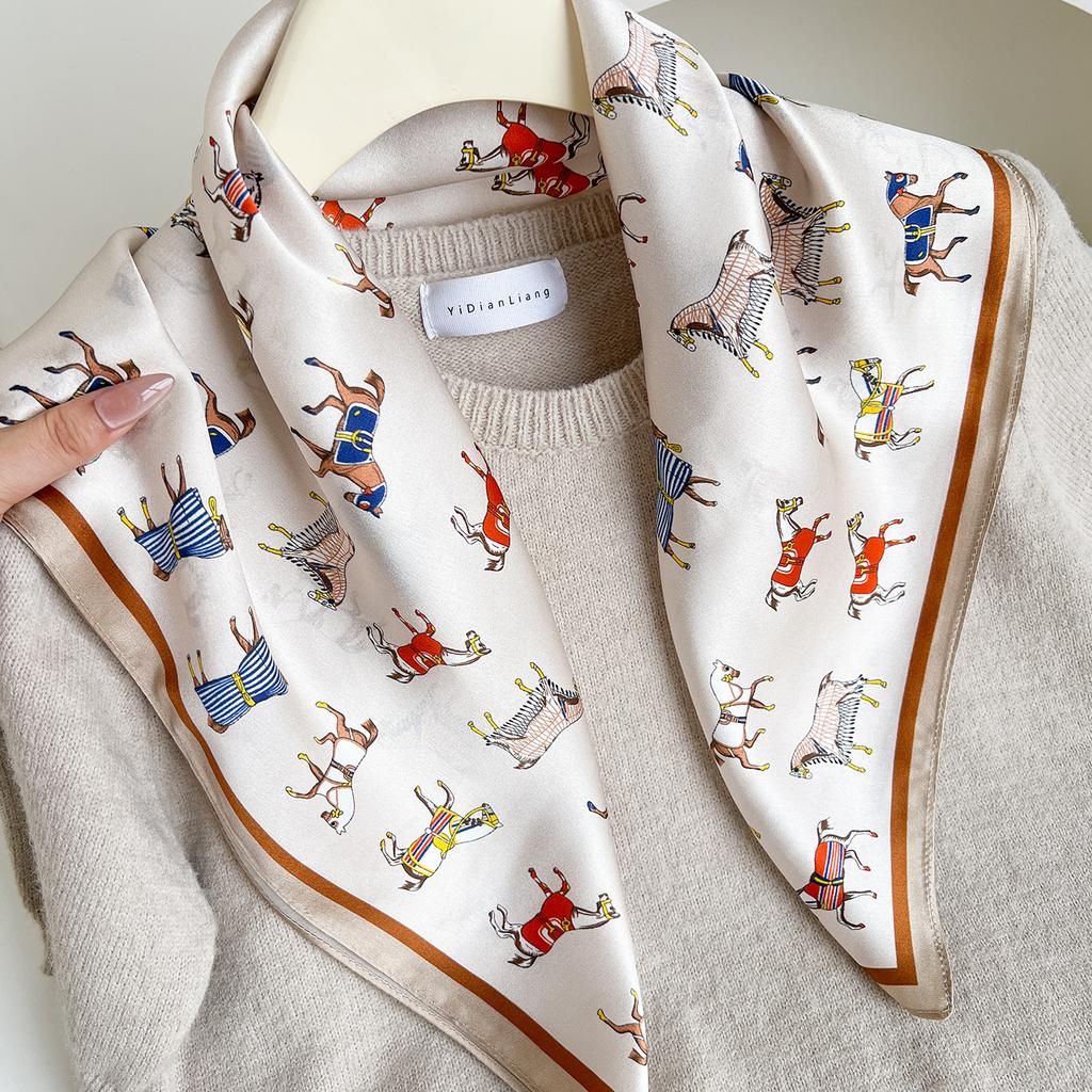 111% Mulberry Silk 71 Square Scarf, New Sky City Professional Decorative Scarf, Commuting To Work Versatile Silk Scarf