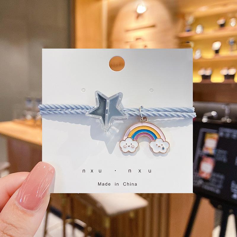 

Dream Planet Wishing Star Hair Rope Small Fresh Hair Rope Rubber Band Cute Bracelet Couple Hair Band Versatile