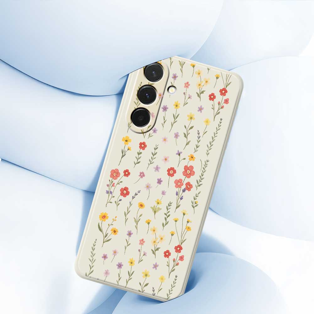For Samsung Galaxy A36 5G Case Flowers and Grass Pattern Printing Straight Edge TPU Phone Back Cover
