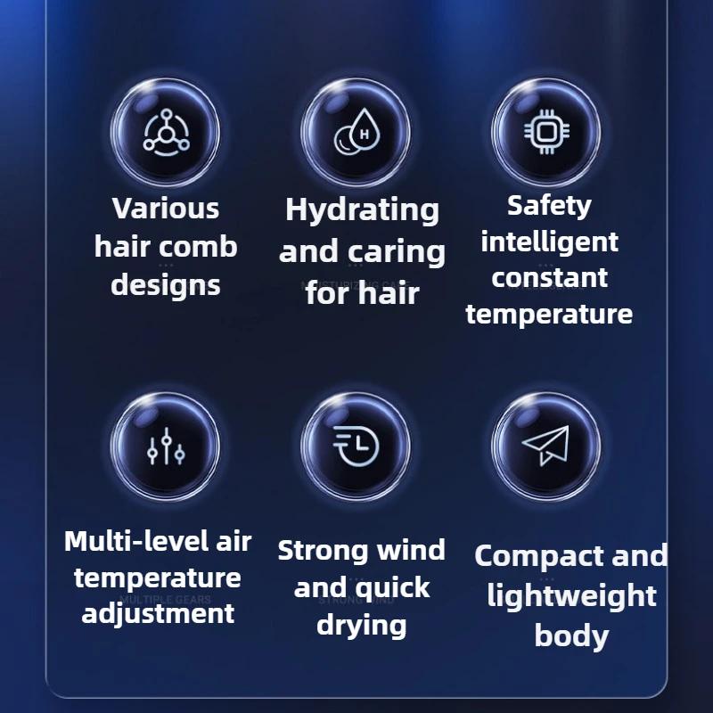 Multifunctional 5-in-1 Hair Dryer 600W Professional Air Hair Styler Hot Air Comb Suitable for Home Low Noise Hot and Cold Air
