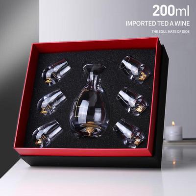 Set di Calici da Spirit Shangqi con Intarsi in Foglia d'Oro e Vetro