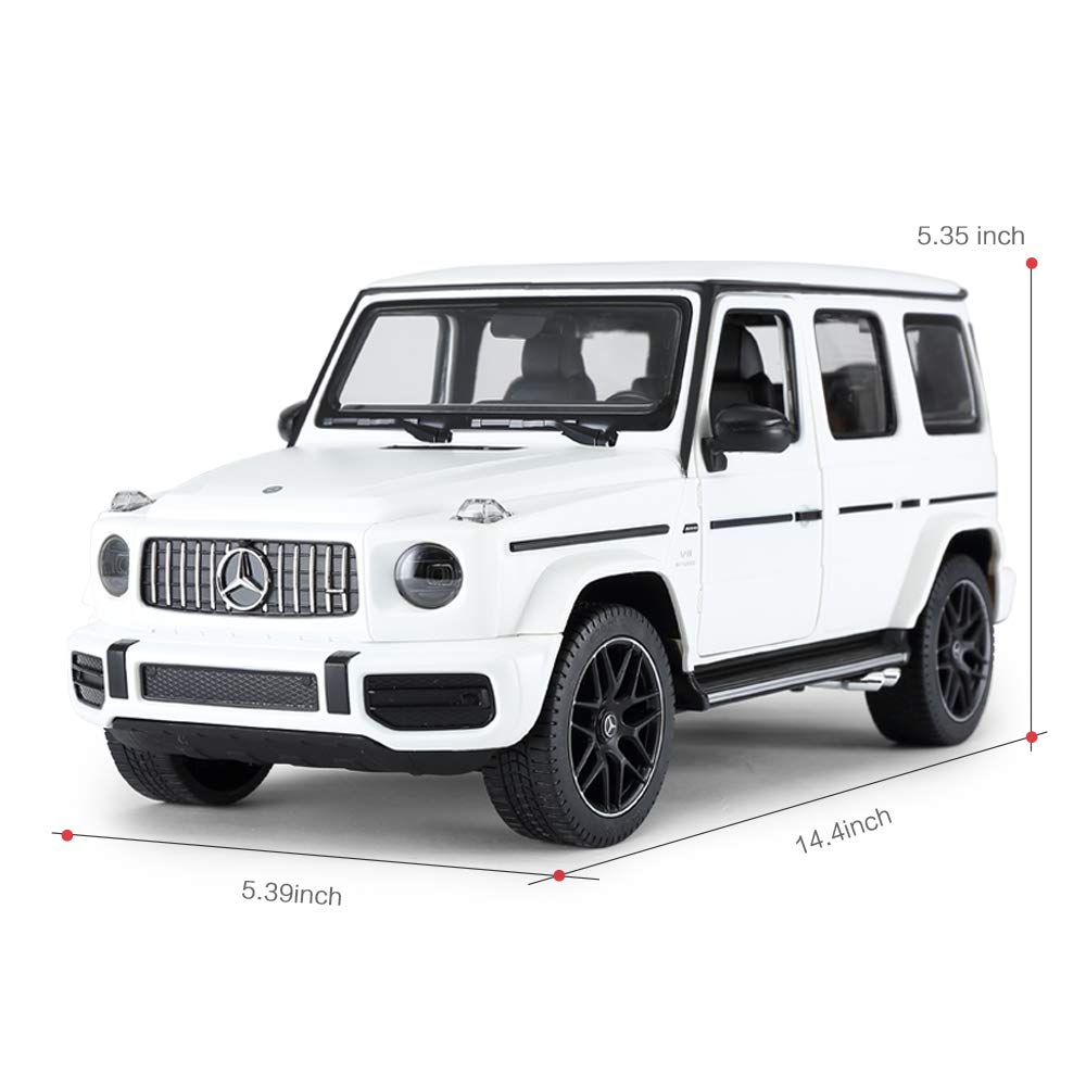 RASTAR AMG G63 RC model headlights and taillights light left and right doors and back door can be opened and closed white 1/14 Mercedes-Benz