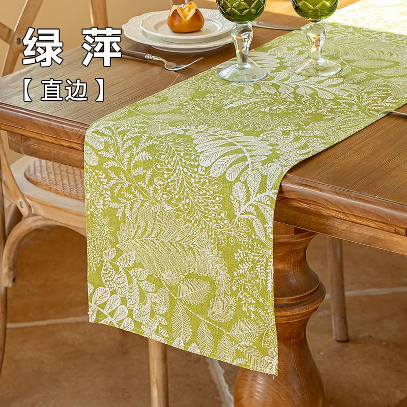 Tasse Table Runner Vintage Printed Pastoral Style Placemat Sideboard Cabinet Dust Cover Room Dining for Home Party Table Decor