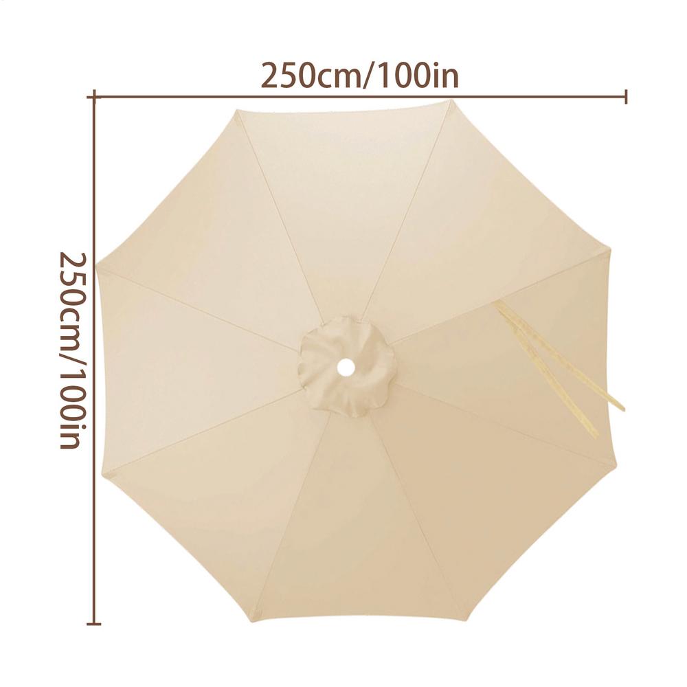 Patio Umbrella Replacement 8-Rib UV Protection Fabric 2.5m Replacement Banana Umbrella Canopy For Outdoor Yard Lawn Patio Beach белый