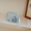 Large Capacity Mesh Cosmetic Bag Solid Color Pillow Makeup Pouch Transparent Makeup Bag  Outdoor