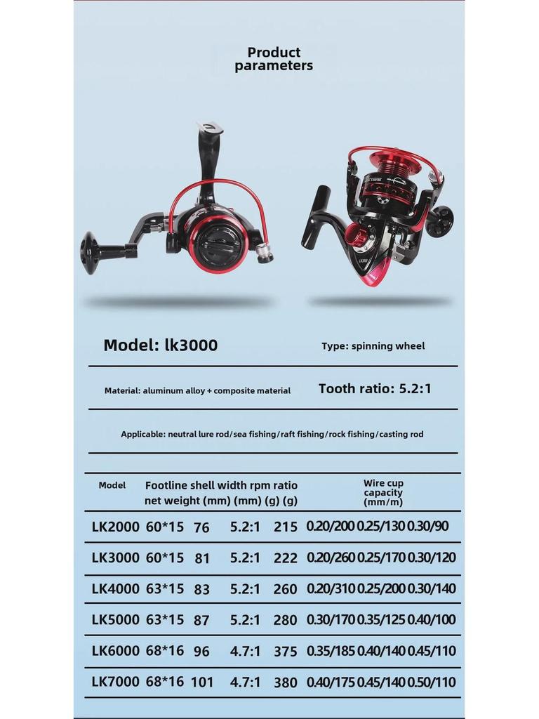 Full Metal Spinning Fishing Reel for Sea and Lure Fishing