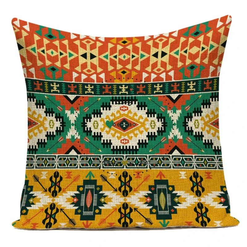 Geometry Cushion Cover Polyester Square Home Decor Pillow Cover Chair Car Ethnic Style Bohemian Throw Pillow Case