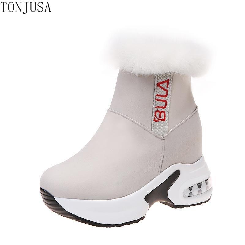 

Женские сапоги Зимние кроссовки для зимней обуви Женщина Держать теплые ботильоны Мода Пряжка Ремешок Снег Сапоги Женские туфли на платформе