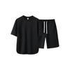 [three Joy] [Soft Mesh Material] Men's Loungewear, Top and Bottom Set, Loungewear, Waist Strap, Stretch, Short Sleeves, Shorts, 6 Colors, M - XL