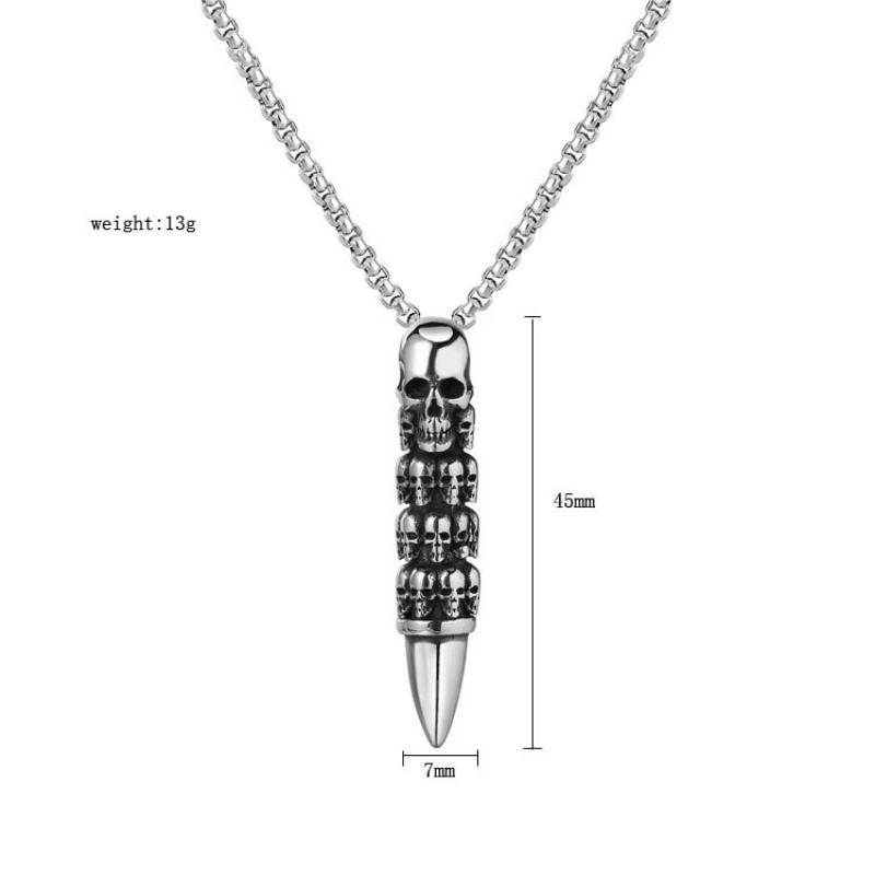 Jewelry Skeleton Alloy Head Male Titanium Steel Necklace Pendant