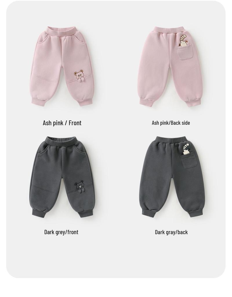 European Boys' Cartoon Sports Thick Sweatpants - Autumn/Winter 2025 Toddler & Children’s Clothing