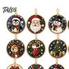 Festive Home Decoration 12PCS Christmas Tree 2D Flat Pendant, Pearl Acrylic Art Kits, Bright Fireplace Holiday Decor Color Classic Patterns