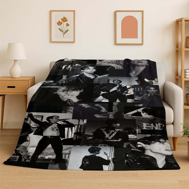 Famous B-BTS Jeon Jung Kook JK Kpop Soft Flannel Throw Blanket,Warm Cozy Blanket for Bed,Couch,Sofa,Bedroom,Living Room,Camping 75x90cm