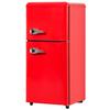 Lodówka 60L Retro 7 Ustawień Temperatury Światło LED Strefa Podwójna Mini Lodówka Domowa Zamrażarka 22L Objętość 102 kWh/Rok -27-13 Stopni Celsjusza