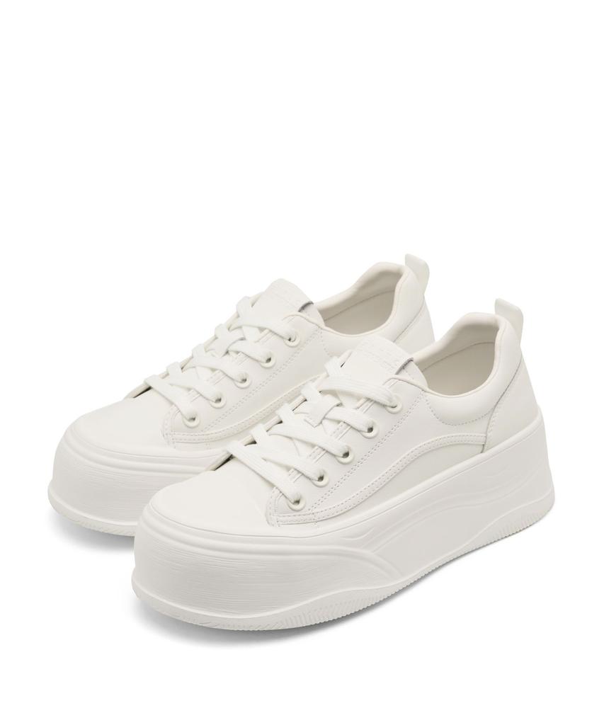 Spur Clod Pureness Cow Leather Sneakers 5.5Cm -Ws7032 (2Color)