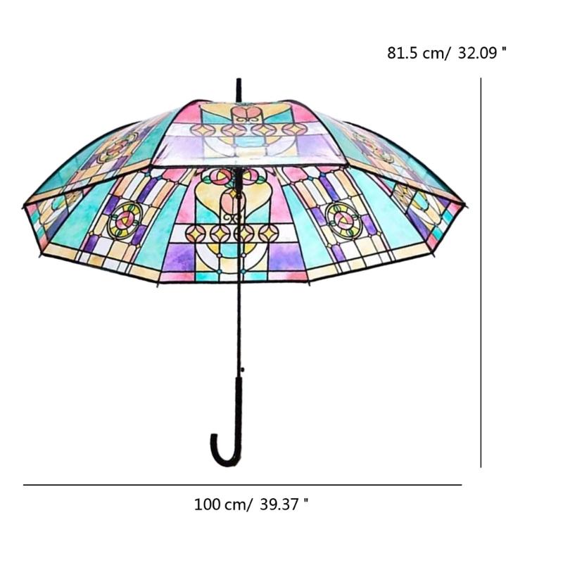 Church Glass Umbrella Transparent Bubble Umbrella Clear Automatic Sunny Umbrella Wind Proof Wedding Decoration Umbrella