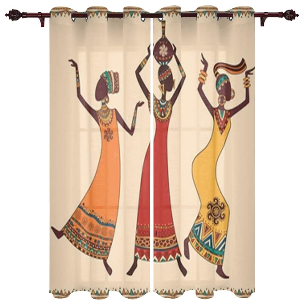 Africké ženy okenní závěsy do obývacího pokoje dětská ložnice Ošetření okenních rolet Kuchyňské závěsy