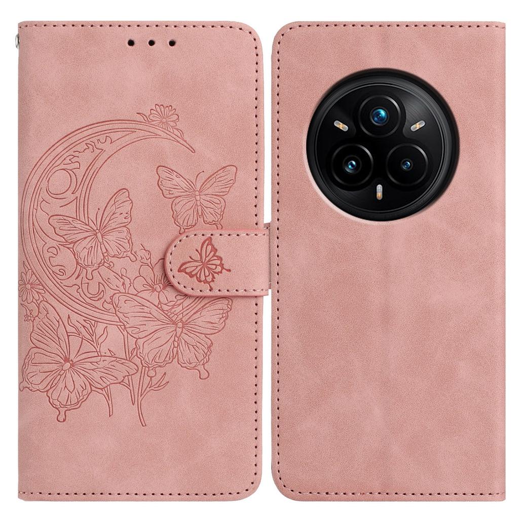 For Realme 14 Pro 5G Case Butterfly Flower Imprinted PU Leather Wallet Stand Phone Cover