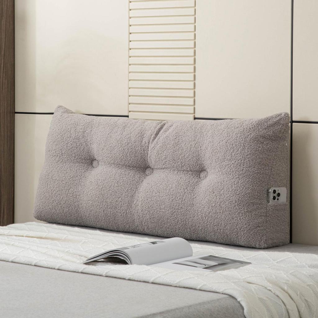Almofada Lombar Grande Triangular: Almofada Macia Acolchoada para Cabeceira para Uso com Celular e Conforto de Estudantes em Camas Tatami.