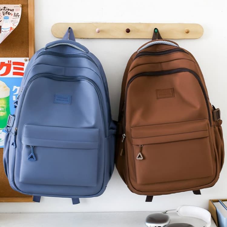 Three-piece nylon backpack student bag