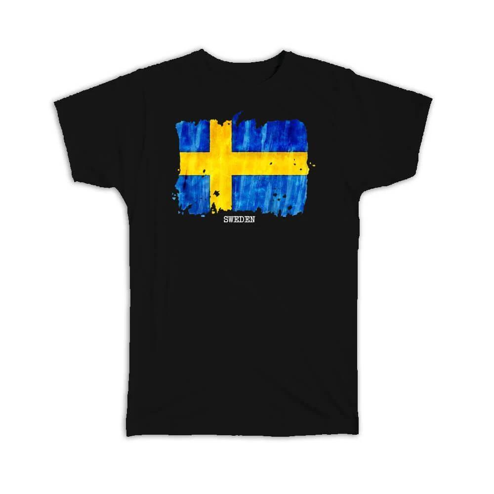 

Gift T-Shirt : Sweden Flag Europe Travel Expat Country Watercolor M