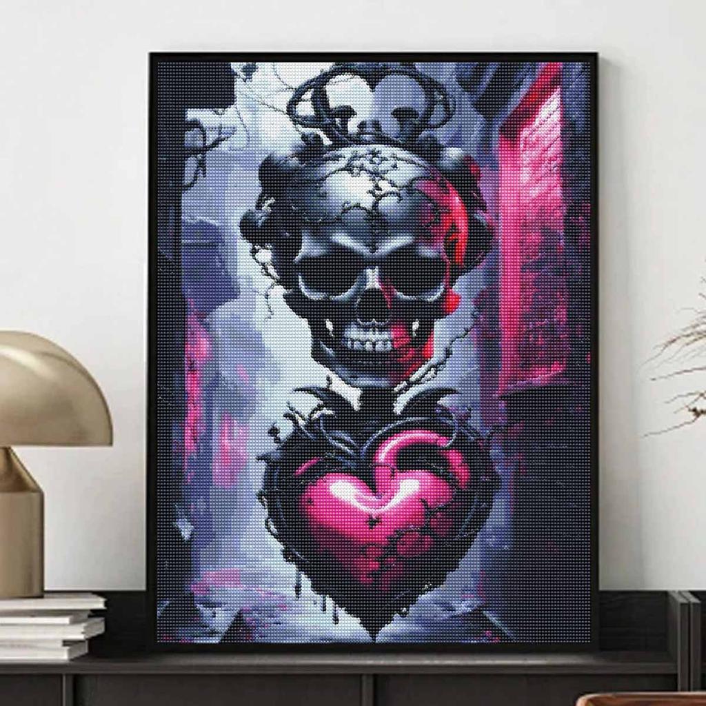 Gothic Skull Heart Halloween 5D Diamond Full Drill Art Painting Kit DIY Handmade Crafts Gift For Wall Home Decor Embroidery Supplies