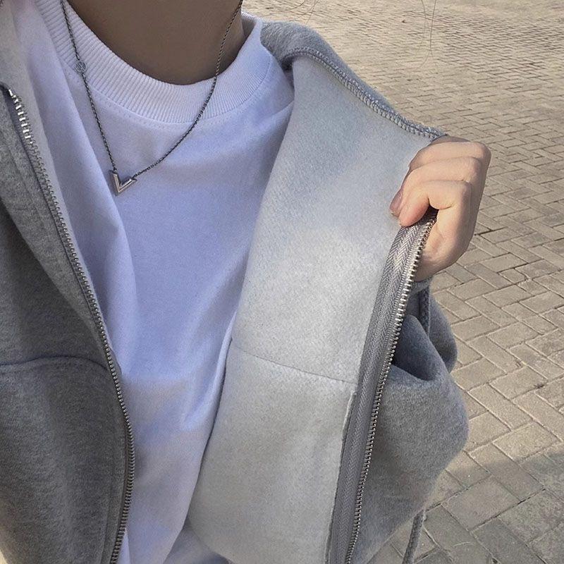 Casual Long-Sleeve Hooded Sweatshirt - Trendy, Versatile, Solid Color, Fashionable Outerwear