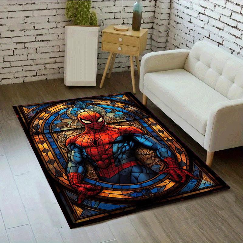 1pc Spider-Man Pattern Area Rug Soft Flannel Floor Mat for Living Room,Office,Bedroom and Carpet,Sofa Coffee Table Floor Mat