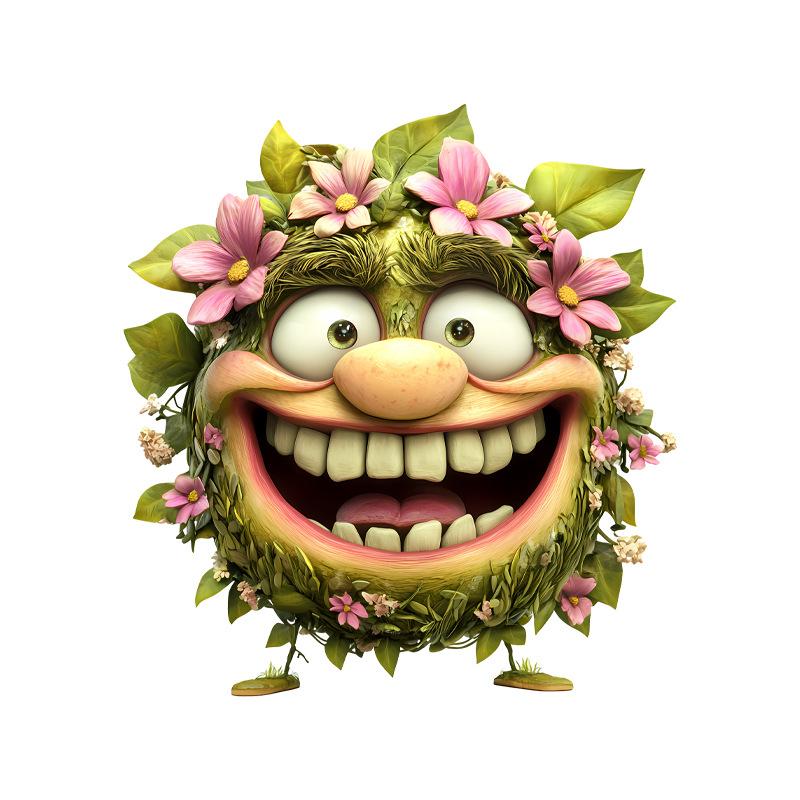 

Self-adhesive Flower Plant Smiley Face Switch Stickers Ins Style for Wall Decor 15x14cm разноцветный