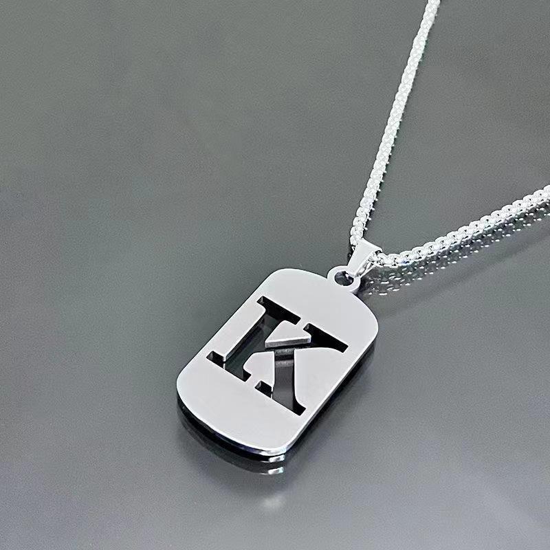 26-Letter English Alphabet Necklace: Simple, Unisex, Trendy Design for Students and Couples