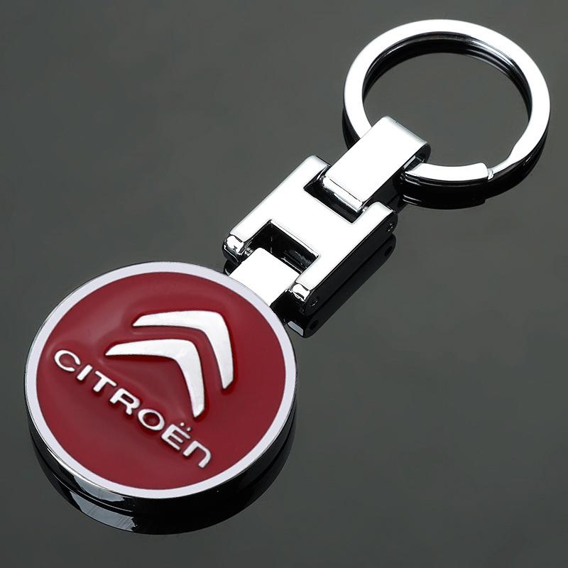 

Metal Round Car Keychain Emblem KeyRing Pendant For Citroen C3 C5 Aircross C5X C4 Cactus Picasso e-C3 e-C4 C-Crosser C6 Celysee красный