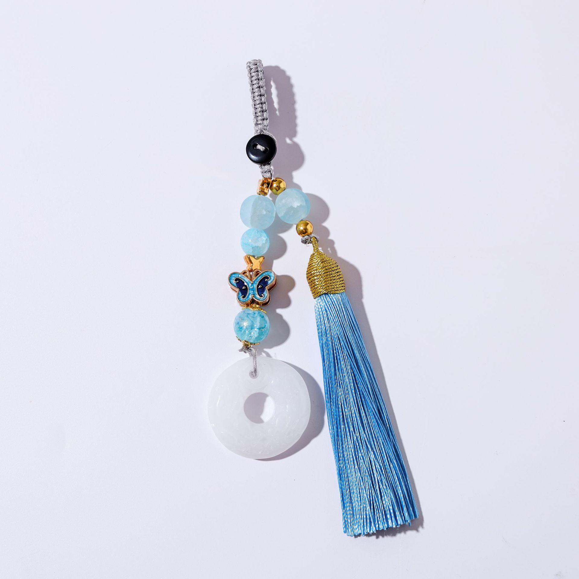 

Детская плетеная сумка и шнурок для ключей своими руками с имитацией нефрита, безопасной пряжкой и кисточкой