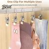 Clothespin-style Hanger Clip Rubber Coating Hook Soft Metal Clothespin 10Pcs Space-Saving Clothes Storage Durable