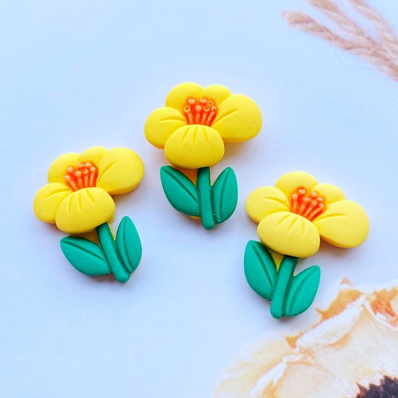 10Pcs Kawaii Cute Mixed Mini Flowers Flat Back Resin Cabochons Scrapbooking DIY Jewelry Craft Decoration Accessorie H89