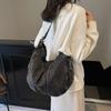 Denim Messenger Bag med Stor Kapacitet Dam Vintage Axelväska Crossbody-väska