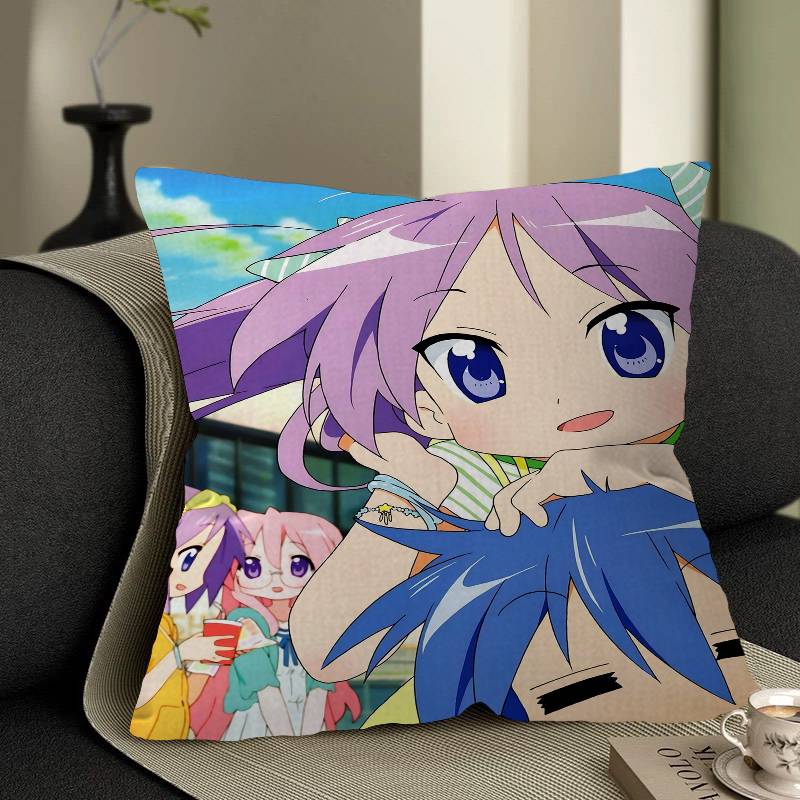 Anime Lucky Star Personalized Pillow Cover Kids Bedroom Wild Party Decor Pillowcase Kid Birthday Shower Gift