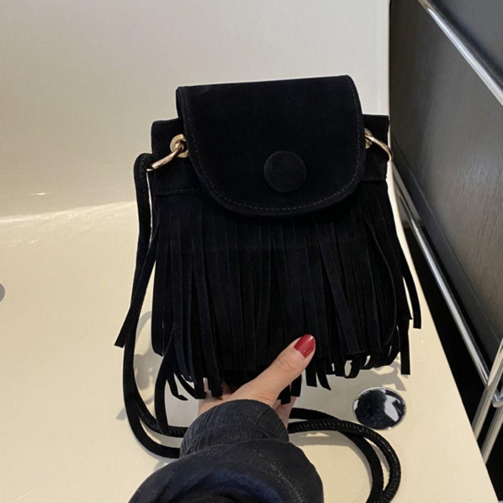 Retro Bohemian Fringed Crossbody Bag Nylon Tassel Shoulder Bag Bohemian Shoulder Bag  Messenger Bag