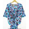 Indisch Blau Lang Floral Print Baumwolle Hippie Maxi Damen Nachtwäsche Kaftan Kleid CKFTN-SCRN-FULL-BUYIT-073